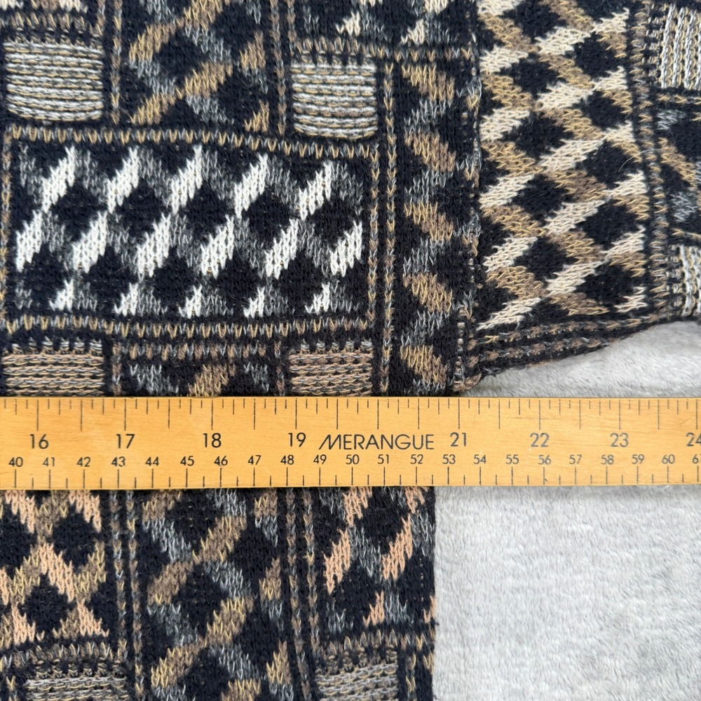Ash Creek Trading Sweater Mens Medium Vintage Green Cabin Knit Grandpa Geometric - Picture 7 of 7